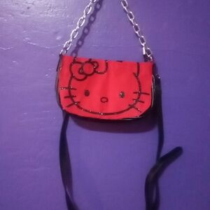 Hello Kitty Red Crossbody Bag with Chain Strap